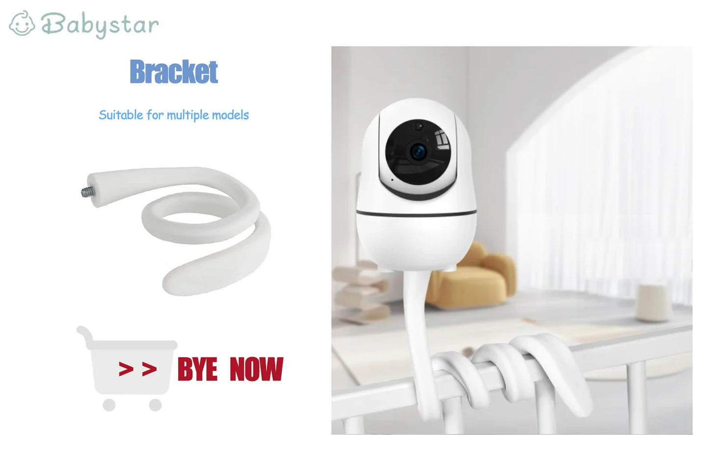 Babystar 5inch Video Baby Monitor with Remote Pan-Tilt-Zoom Camera and Audio.Two Way Talk VOX Mode Lullabies BabyPhone